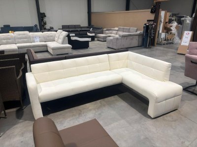 Elegante Eckbank Kunstleder weiß – 245 cm
