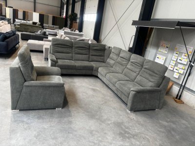 Ecksofa mit Sessel | Federkern | 8x Kopfverstellung