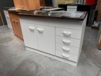 Spülenschrank 120 cm mit 2x Spülbecken