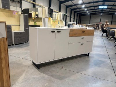 Sideboard weiß lackiert - Eiche furniert