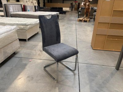 Schwingstuhl Grau mit Griff – Gepolstert