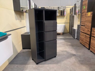 Badmöbel Midischrank mit Softclose in Grafit