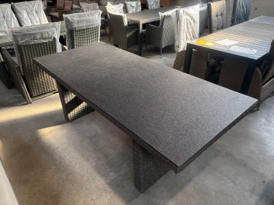 Gartentisch Rattan 224 cm Spraystone Optik