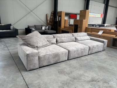 XXL Big Couch in Cordstoff grau