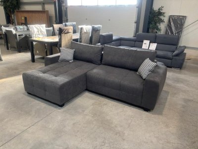 Ecksofa L-Form mit Federkern – Microfaser grau