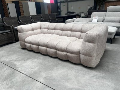 3er Sofa - Eckcouch - Bubble Optik - Webstoff Beige