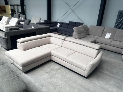 Ecksofa mit Schlaffunktion – L-Form, Bettkasten, Strukturstoff
