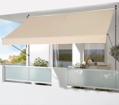 Klemm-Markise 300x150 cm beige - ohne Bohren