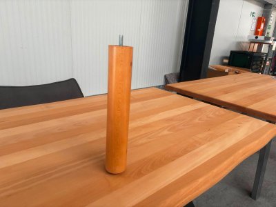 Massiver Holzfuß rund 35x6 cm – Möbelfuß neu