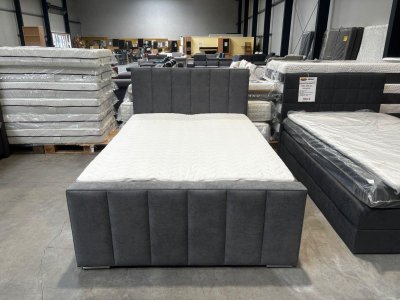 Boxspringbett 140x200 cm mit 2 Bettkästen, Topper & Federkern (Grau)