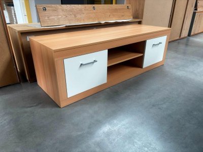 TV-Lowboard Buche/Weiß Glanz 150 cm – Neuware