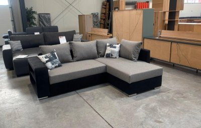 Schlafsofa Ecksofa Federkern mit Bettkasten & Regal