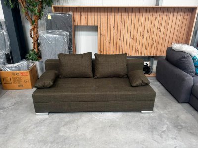 Schlafsofa mit Federkern & Bettkasten Grün (Einzelstück)