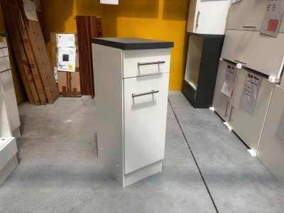 Küchenunterschrank 30 cm Weiß Matt mit Arbeitsplatte