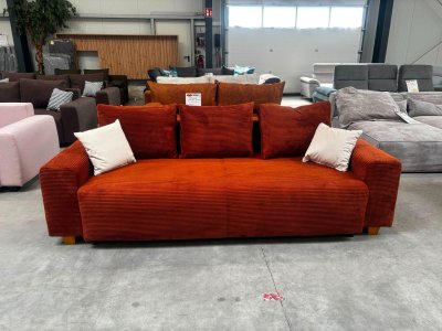 Schlafsofa mit Bettkasten & Federkern Terracotta