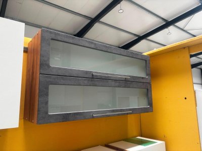 Klapp-Hängeschrank 110 cm Wotan Eiche / Beton Optik
