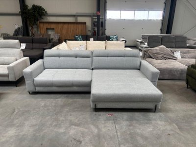 Ecksofa mit Bettkasten grau-blau (Einzelstück)