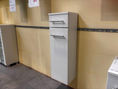 Hängeschrank Midi Hochglanz Weiß - Badmöbel 25x21x79 cm