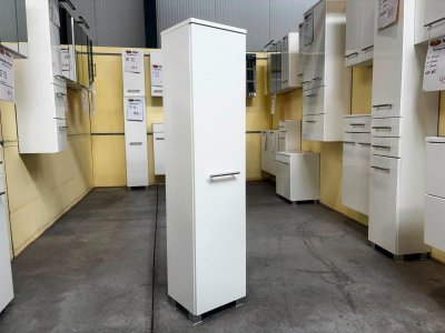 Midischrank Bad Hochglanz Weiß 30x130 cm