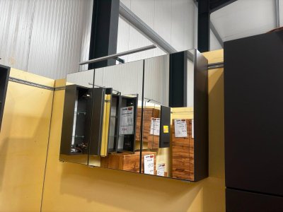 Spiegelschrank 80 cm mit LED-Lampe, Softclose, Graphit