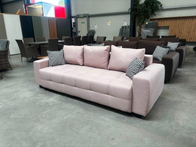 Schlafsofa mit Federkern & Bettkasten - Rose