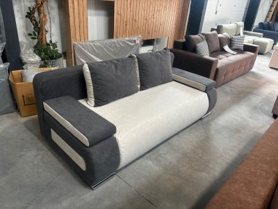 Schlafsofa mit Federkern & Bettkasten Anthrazit