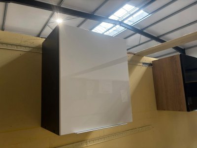 Hängeschrank HG 50 cm Schwarz/Weiß Hochglanz