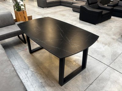Esstisch 160x90 cm Marmor-Optik MDF Metallgestell