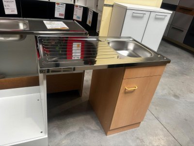 Spülenschrank 100 cm mit Spüle & Ablauf-Set (Einzelstück)