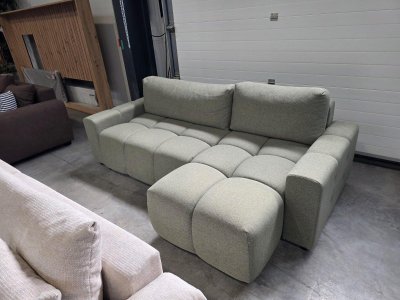 Ecksofa mit Schlaffunktion & Bettkasten - Grün