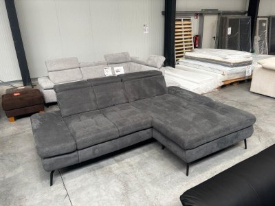 Megapol Ecksofa Federkern Sitztiefenverstellung Grau