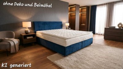 Boxspringbett 160x200 cm Blau mit Gel-Topper H3