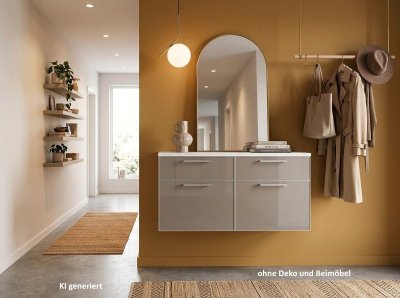 Voss Hänge-Schuhschrank Glasfront Weiß/Taupe 121 cm