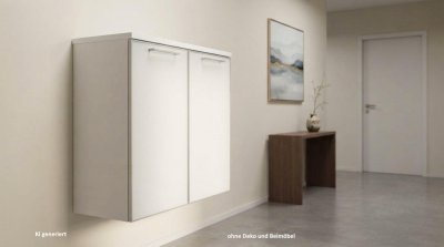 Voss Hänge-Schuhschrank Glasfront Weiß Matt 84x83 cm