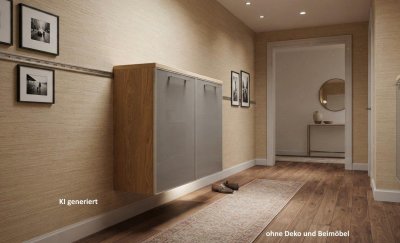 Voss Hänge-Schuhschrank Eiche Bianco / Taupe Glasfront