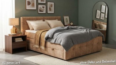 Boxspringbett 180x200 cm mit 2 Bettkästen & Topper