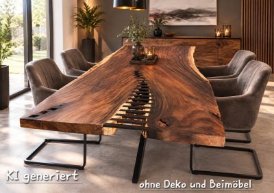 Suarholz Esstisch 225 cm Spider-Gestell Unikat