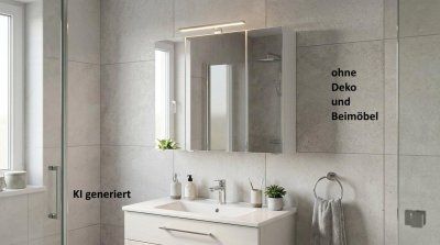 Spiegelschrank 80 cm mit LED Lampe & Steckdose - Weiß