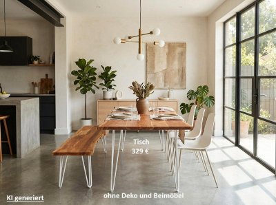 Sitzbank Akazie massiv 160x45 cm Baumkante