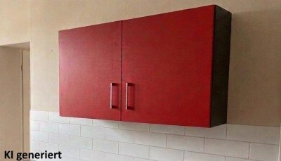 Hängeschrank Küchenschrank 100 cm Grafit/Rot NEU