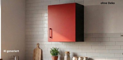 Hängeschrank 50 cm Küchenschrank Grafit/Rot Matt