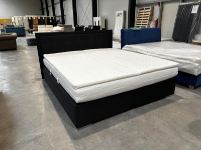 Boxspringbett 180x200 cm Anthrazit mit Topper & Matratze H4